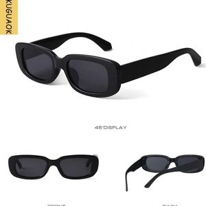 KUGUAOK Retro Rectangle Sunglasses for Women and Men  UV Protection Glasses 2 pk
